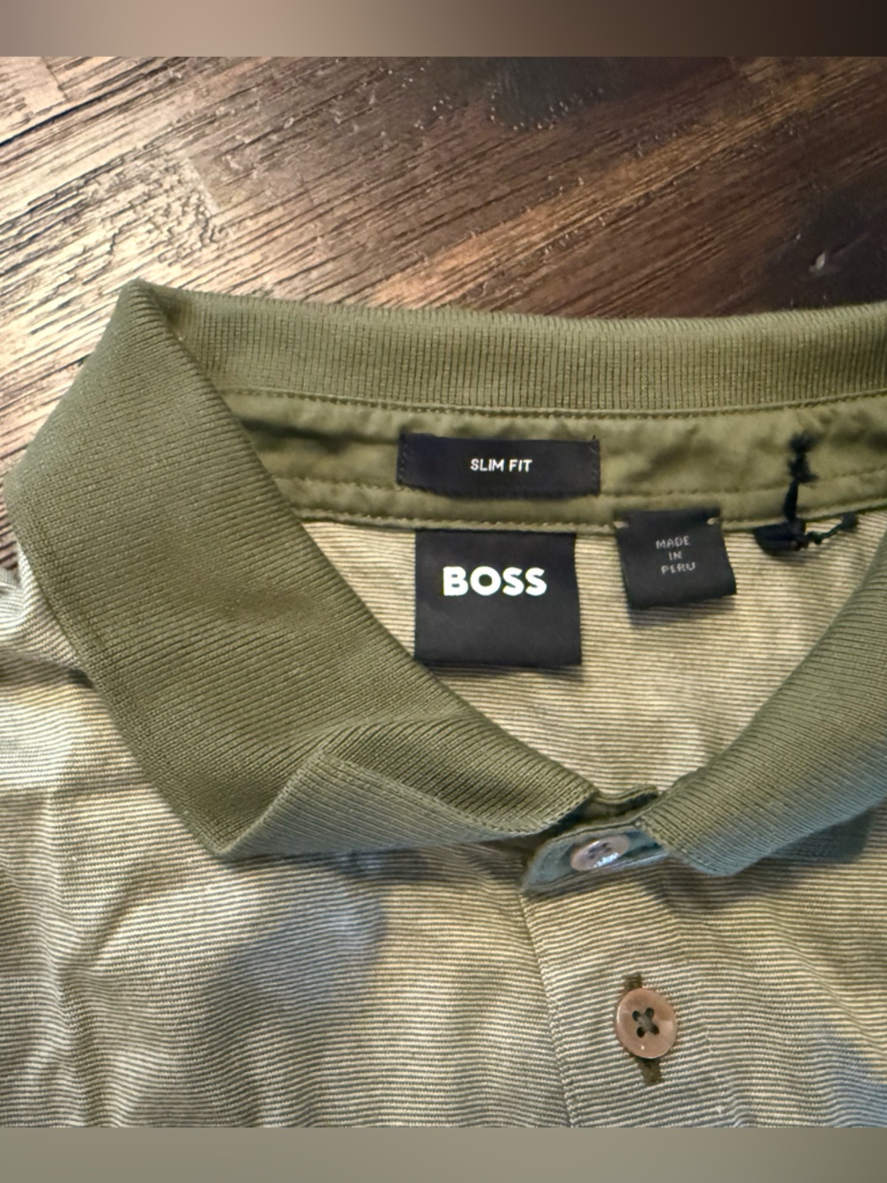 BOSS Men's polo  in Olive Green. Worn 1x . Smoke free house